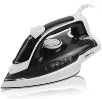 Operatec OP-1006 2200W manual steam iron with ceramic soleplate and steam regulator for ironing and steaming clothes from the mains Black