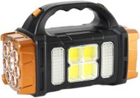 Handheld Rechargeable Flashlight with Powerbank X-Balog HB-2678 1500mAh Solar Powered Portable LED Flashlight Floodlight for Camping USB