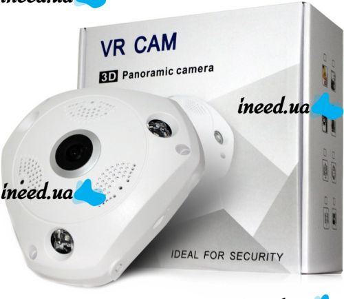 Потолочная IP камера видеонаблюдения VR Camera V300 360° беспроводная панорамная видеокамера на потолок с ИК подсветкой и микрофоном Wi-Fi VRCam