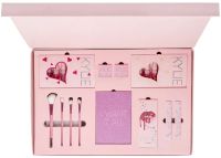 Большой подарочный набор косметики Kylie I Want It All Pink 23 в 1 декоративная косметика для лица помада, тени, кисти для макияжа и пудра Розовая
