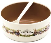 Набор детских тарелок с ложечками Bobby Rabbit 12.4х5.7 см пластиковый комплект посуды 8 предметов 4 глубокие тарелки 4 ложки для детей Бобби кролик
