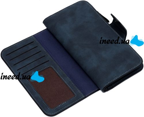 Женский замшевый кошелек Baellerry Forever N2345 Dark Blue женское портмоне, клатч на 10 отделений для хранения купюр и мелочи 19х10.5 см Темно синие