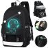 Fortnite Music Urban Backpack with USB Glow-in-the-Dark, School Briefcase with Combination Lock and LED Backlight, Travel Satchel for School Black