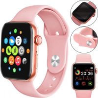 Wrist Smart Watch Smart Watch T500 Sports with Microphone Tonometer IP67 Aluminum 44mm Smart Watch with Fitness and Health Function Pink