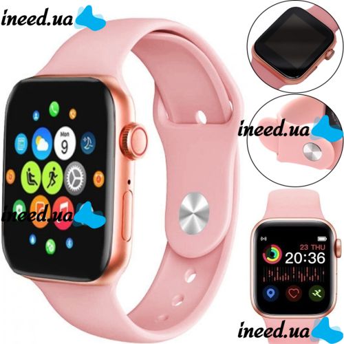 Wrist Smart Watch Smart Watch T500 Sports with Microphone Tonometer IP67 Aluminum 44mm Smart Watch with Fitness and Health Function Pink