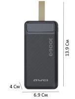 Portable Charger Power Bank Awei P7K 30000 mAh Power Bank, Portable External Battery Battery with Indicator and Cable for Phone