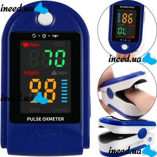 Беспроводной пульсоксиметр Pulse Oximeter FingerTec SP02 на кончик пальца для измерения пульса сатурации кислорода Пульсометр на палец с LCD дисплеем