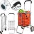 Складна візок Shopping Cart XS-2 з кошиком для покупок до 65 кг 42x39x91 см, Побутова розкладна тачка кошик на колесах з ручкою срібляста