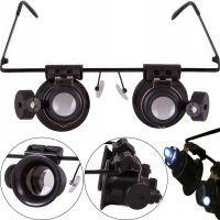 Бинокулярные налобные очки с подсветкой Glasses 9892A 20х налобная увеличительная лупа бинокуляры на голову для ювелиров, пайки, чтения и ремонта