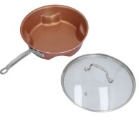 Стальная воздушная сковорода Migas Steel Air Fry Pan ML-0016 с антипригарным покрытием, Антипригарная сковородка для жарки без масла Коричневая