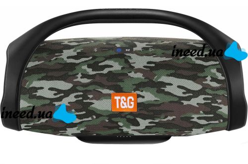 Большая беспроводная музыкальная колонка T&G Booms Box Big Камуфляж с ручкой, портативная акустика bluetooth в стиле Boombox USB AUX для Android IOS