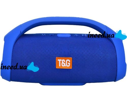 Большая беспроводная музыкальная колонка T&G Booms Box Big Синяя с ручкой, портативная акустика bluetooth в стиле T&G Boombox USB AUX для Android IOS