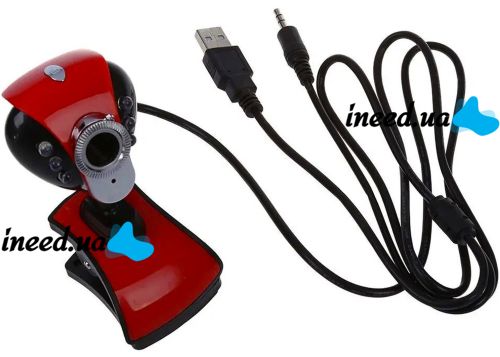 Веб камера с микрофоном Digital HD Camera DG-899 1280х720 универсальная внешняя USB веб-камера на прищепке для ПК компьютера и ноутбука Красная