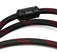 Посилений кабель Hdmi to Hdmi 15м 1080p в обмотці, кабель-подовжувач HDMI-HDMI 15m 15 m 15 м 15 м для монітора і телевізора в обплетенні Чорно Червоний