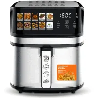 Аэрофритюрница мультипечь Bitek BT-5384 Air Fryer 12л 4600W безмаслянная фритюрница с LED дисплеем, таймером и регулировкой температуры 10 программ