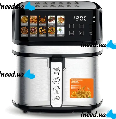 Аэрофритюрница мультипечь Bitek BT-5384 Air Fryer 12л 4600W безмаслянная фритюрница с LED дисплеем, таймером и регулировкой температуры 10 программ