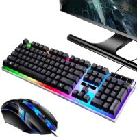 Игровой набор Gaming ZGB G21B проводная игровая клавиатура и мышь для ПК с RGB светодиодной подсветкой, Компьютерный комплект мышка и клавиатура