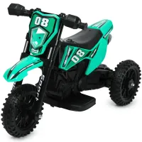 Детский электромотоцикл Cool Mountain 26X-130 Зеленый электрический байк на аккумуляторе с LED подсветкой, музыкой для детей от 2-х лет до 25 кг