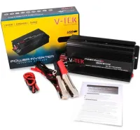Автомобильный инвертор V-TEK PowerMaxx SSK-5000W 12V-220V от прикуривателя и аккумулятора, Авто преобразователь напряжения тока 12В 5000Вт, Черный