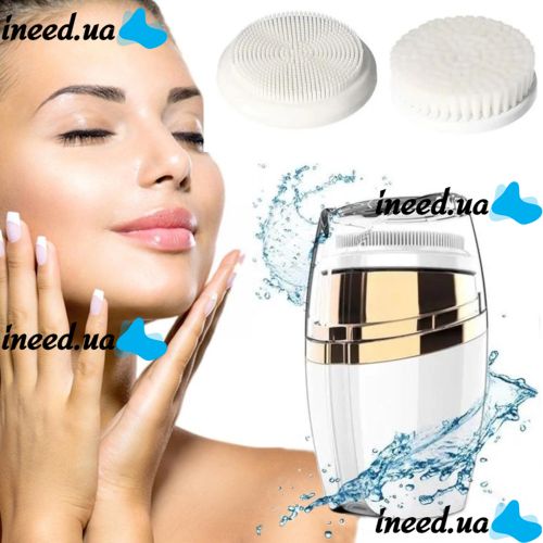 Аккумуляторная массажная щетка 3 в 1 Sonic Facial Cleansing Drush With LT-606 для лица с насадками, Профессиональная электрическая щетка для умывания