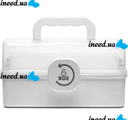 MVM PC-16 28x15x14 cm M plastic storage organizer, home medicine cabinet with sliding shelves 3067-2 White