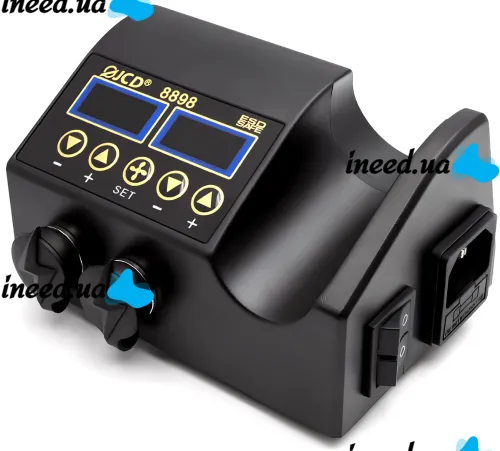 Термовоздушная паяльная станция JCD 8898 2в1 паяльник 80W и термофен 750W с регулировкой температуры и дисплеем для пайки SMD и ремонта электроники