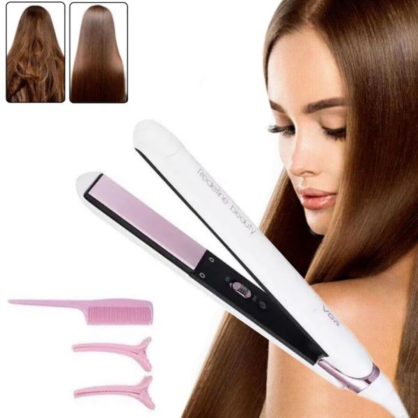 Professional Iron Straightener VGR V-505 for Straightening and Curling Hair with Temperature Control, Curling Iron Curling Iron 50W White