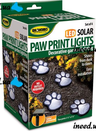 Садовые светящиеся следы Paw Print Light DL49 автономный уличный LED светильник в грунт, светодиодное освещение для газона на солнечной батарее