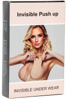 Многоразовые силиконовые накладки на грудь Invisible Push Up невидимый бюстгальтер без бретелек с Push Up наклейки для подтяжки с пуш-ап S/M Бежевые