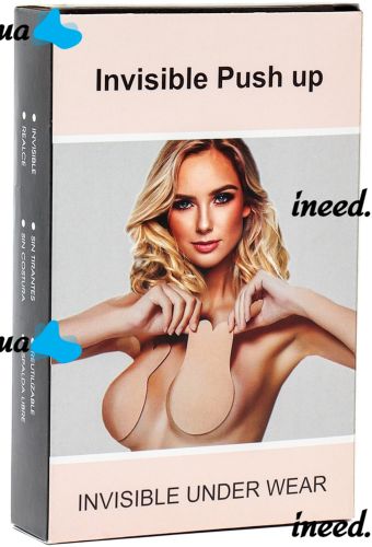 Многоразовые силиконовые накладки на грудь Invisible Push Up невидимый бюстгальтер без бретелек с Push Up наклейки для подтяжки с пуш-ап S/M Бежевые