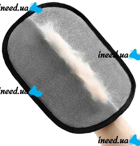 Двусторонняя перчатка Pet Hair Removal Glove PL-23 для удаления шерсти животных, электростатическая щетка для уборки ворса, пыли и волос 24х16 см 