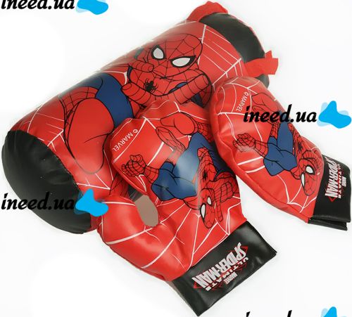 Игровой боксерский набор Disney Marvel Spiderman Kids Boxing Set детская подвесная груша с перчатки, комплект для отработки ударов для бокса от 3-х лет Человек паук