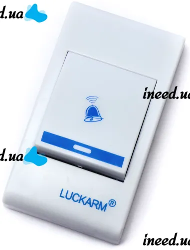 Дверной звонок Luckarm Intelligent 8853 беспроводная кнопка на батарейках, передатчик сигнала и приемник на 32 мелодий для входной двери до 150 м