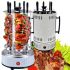 Вертикальная электрическая шашлычница Domotec MS-7782 1000W на 6 шампуров, Настольная Электрошашлычница для дома со съемным поддоном Серебристая