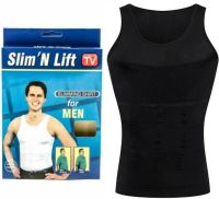 Утягивающая майка для мужчин Slim'n Lift men корректирующее мужское белье Black, Мужская корректирующая майка Слим энд Лифт фо Мэн Черная