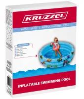 Kruzzel SP-30 2-in-1 Inflatable Kids' Pool for Swimming and Ball Play – 58 L Round Play Pool with Soft Bottom for Toddlers Ages 1 and Up – 80 x 30 cm – Blue