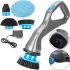 Беспроводная щетка для уборки Hurricane Muscle Scrubber 4 насадкия, Аккумуляторная чистящая щётка от USB с насадками для чистки поверхностей Серая