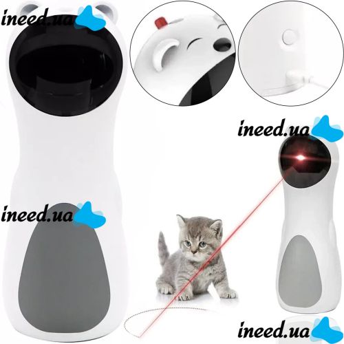 Автоматическая лазерная игрушка Catget LY-876 W1 для котов и кошек, Смарт игрушка с лазером для домашних животных 5 режимов от USB и батареек