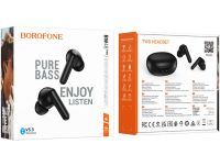 Беспроводные Bluetooth наушники Double Borofone BW48 Enlighten сенсорные вакуумные наушники-гарнитура с шумоподавлением и микрофоном USB Черные