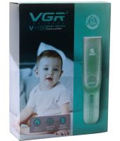 Машинка для стрижки детей VGR Baby V-155 5W беспроводной вакуумный детский триммер для младенцев с вытяжкой волос и насадками на аккумуляторе Зеленый