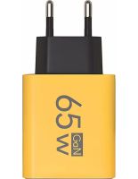 Сетевое зарядное устройство зарядка BauTech APD-60 65W USB 2Type-C блок питания адаптер с быстрой зарядкой для мобильного телефона GaN PD 65Вт Желтый