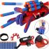 Дитяча іграшка рукавичка бластер Людина павук Spider man gloves з 10 м'якими кулями, Іграшкова зброя пістолет Спайдер мен на руку з барабаном