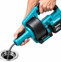 Аккумуляторная прочистная машина Makita DBU108Z 48V трос 7 м с 2 АКБ для прочистки труб и канализации, беспроводная машинка для устранения засоров