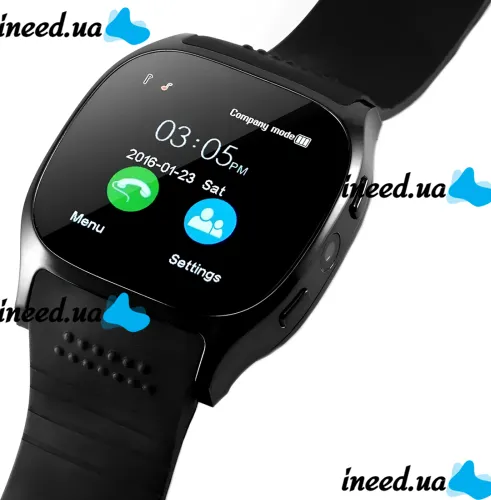 Наручные Смарт часы Smart Watch T8 Black c камерой, диктофоном и фитнес трекером, аккумуляторные умные Bluetooth часы с пульсометром Черные