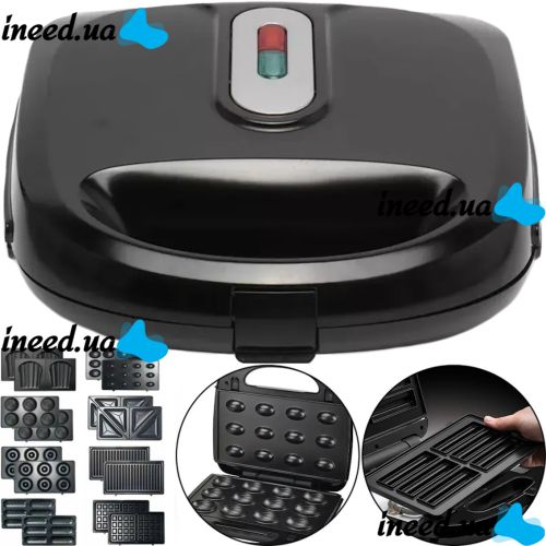 Электрическая Сендвичница, бутербродница Sandwich Maker Opera OP-910 3000W с 8 съемными формами гриль, вафельница, орешница с антипригарным покрытием