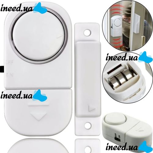 Беспроводная дверная и оконная сигнализация Door/Window Entry Alarm RL-9805, Звуковая с датчиком вибрации и звуком 90 дБ RL9805 на батарейках