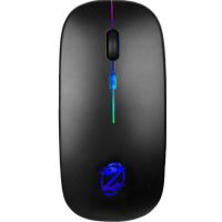 Бездротова комп'ютерна мишка Zornwee AP100 Bluetooth з RGB підсвічуванням на акумуляторі, ігрова акумуляторна миша BauTech з 2.4 GHZ для комп'ютера Чорна