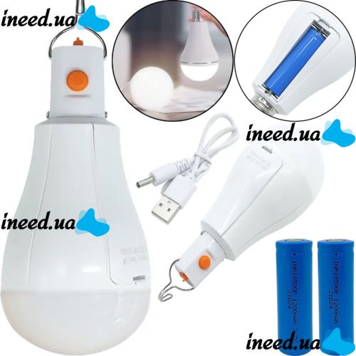 FA-3830 Emergency light bulb with 18650 battery in E27 cartridge Self-contained energy-saving LED lamp with 7300K batteries FA-3820 from USB