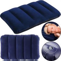 Intex Inflatable Pillow 68672 47x30 cm Tourist Inflatable Pillow Flocked for Swimming and Travel Head Pad for Camping Blue
