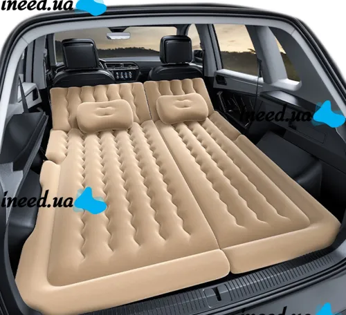 Надувной автомобильный матрас Car Travel Bed AND 5337 двухместный автоматрас на заднее сиденье 174х126 см кровать в авто с насосом и подушками